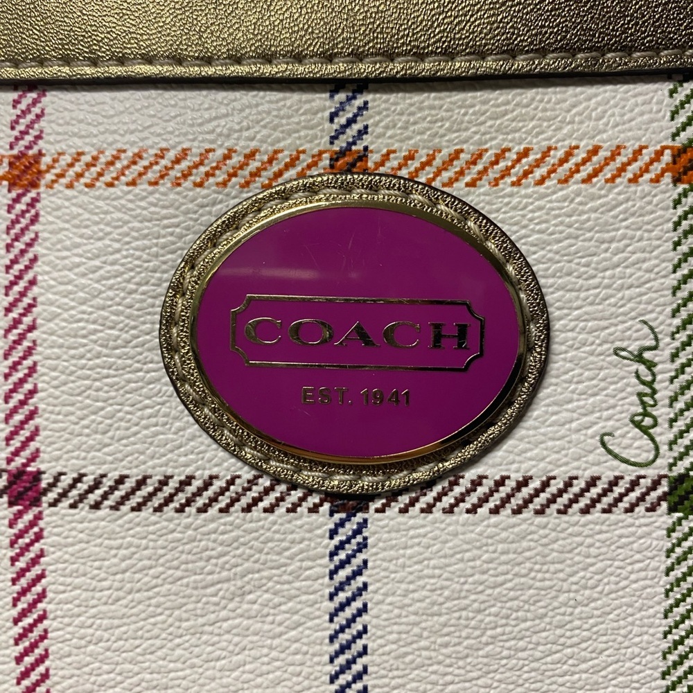 Coach Peyton Tattersall Plaid Crossbody Bag - Picture 3 of 7